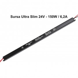 Sursa de alimentare 24v 150W ultraslim Neagra