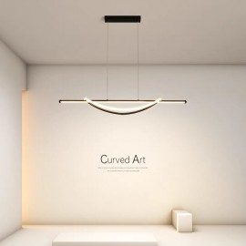 Lustra LED tip pendul cu telecomanda 3 tipuri lumina 92W Simplicity Alb/Negru