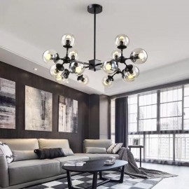 Candelabru modern Black bubble 12 socluri E27 Suspendat