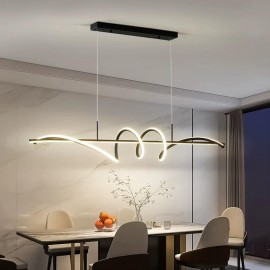 Lustra LED tip Pendul cu telecomanda, 3 tipuri de lumina 60W Spiral Black