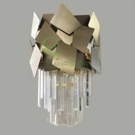 Aplica de perete tip candelabru Cristal 2 x E14 Auriu