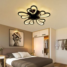 Lustra LED cu telecomanda 3 functii 130w Petales2 Alb/Negru