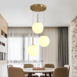 Pendul modern 3 globuri GOLD 3 x E27 baza rotunda