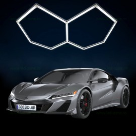 Iluminat LED HoneyComb 2 hexagoane tavan/perete 152x88cm 88W