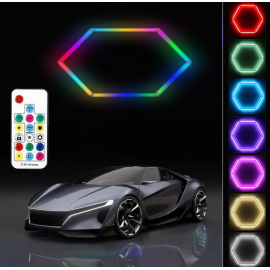 LED HoneyComb RGB Digital cu telecomanda 1 Hexagon Tavan/Perete 95x85cm 42W