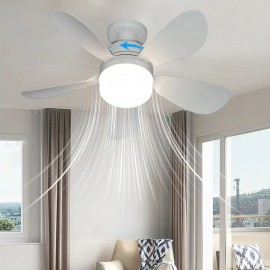Ventilator cu LED control din telecomanda 3 tipuri de lumina 30w
