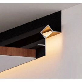 Profil de aluminiu Scafa Shadow Gap 2 metri pentru banda LED Negru