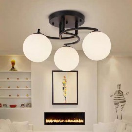 Lustra tip Candelabru 3 Globuri soclu E27 Black Scandinavian