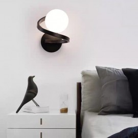 Aplica de perete 1 Glob soclu E27 Gold/Black Spiral