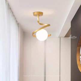 Aplica tip Candelabru 1 Glob soclu E27 Gold/Black Spiral