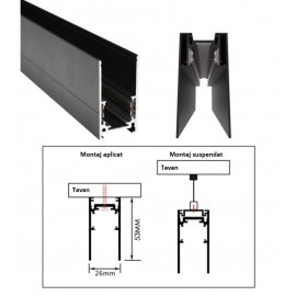 Sina Magnetica Aplicata 3 metri Alb/Negru