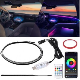 Kit iluminat ambiental digital RGB telecomanda si aplicatie, AUTO, 2 x 140cm