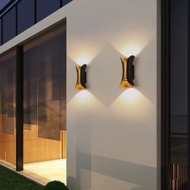 Aplica LED pentru iluminat Exterior 10W 3000k Gold cu Negru