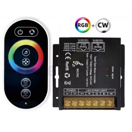 Controler Banda LED RGBW Muzical, cu telecomanda tactila, 4x10Amperi 12v-24v, Radio frecventa, profesional ZenLED®