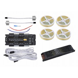 Kit iluminat scari inteligent 20 trepte, Senzori miscare, Banda LED COB lumina uniforma, sursa alimentare ZenLED