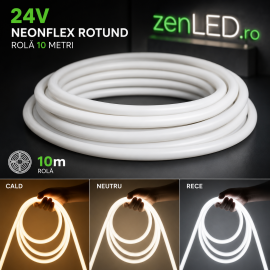 Neonflex LED 24V cilindric D13mm Rola 10m 9W Profi