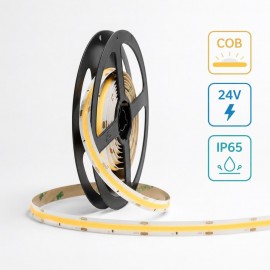 Banda LED COB 24V 480 led pe metru exterior 10W 1000lm 8mm IP65 ZenLED