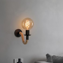 Aplica VINTAGE de perete funie si metal soclu E27
