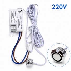 Senzor ON OFF touch 220V cromat incastrat