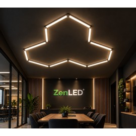 Iluminat LED HoneyComb hexagoane tavan/perete 170x170cm 96W ZenLED