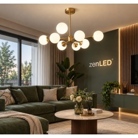 Pendul Gold Modern 8 Globuri soclu E27 ZenLED®