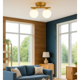 Lustra moderna 2 x E27 Gold/Black twin