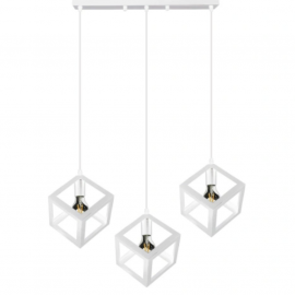 Pendul Cub 3 x E27 baza liniara Alba
