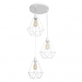 Pendul Cristal 3 x E27 baza rotunda Alb