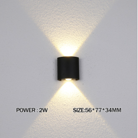 Aplica LED de fatada Lupa 2W neagra