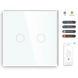 Intrerupator dublu sticla smart WiFi compatibil Alexa Google Home
