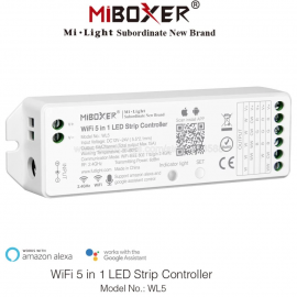 Controler RGBWW Wifi MiBoxer banda LED compatibil Alexa si Google Home 180W