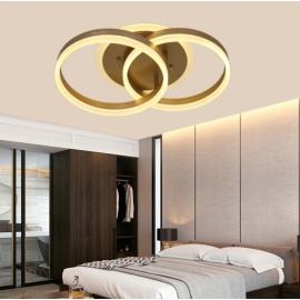 Lustra LED dimabila cu telecomanda 3 functii Circle Gold 120W