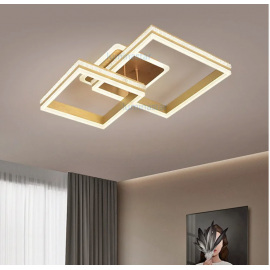 Lustra LED dimabila cu telecomanda 3 functii Gold Dyamond 140W
